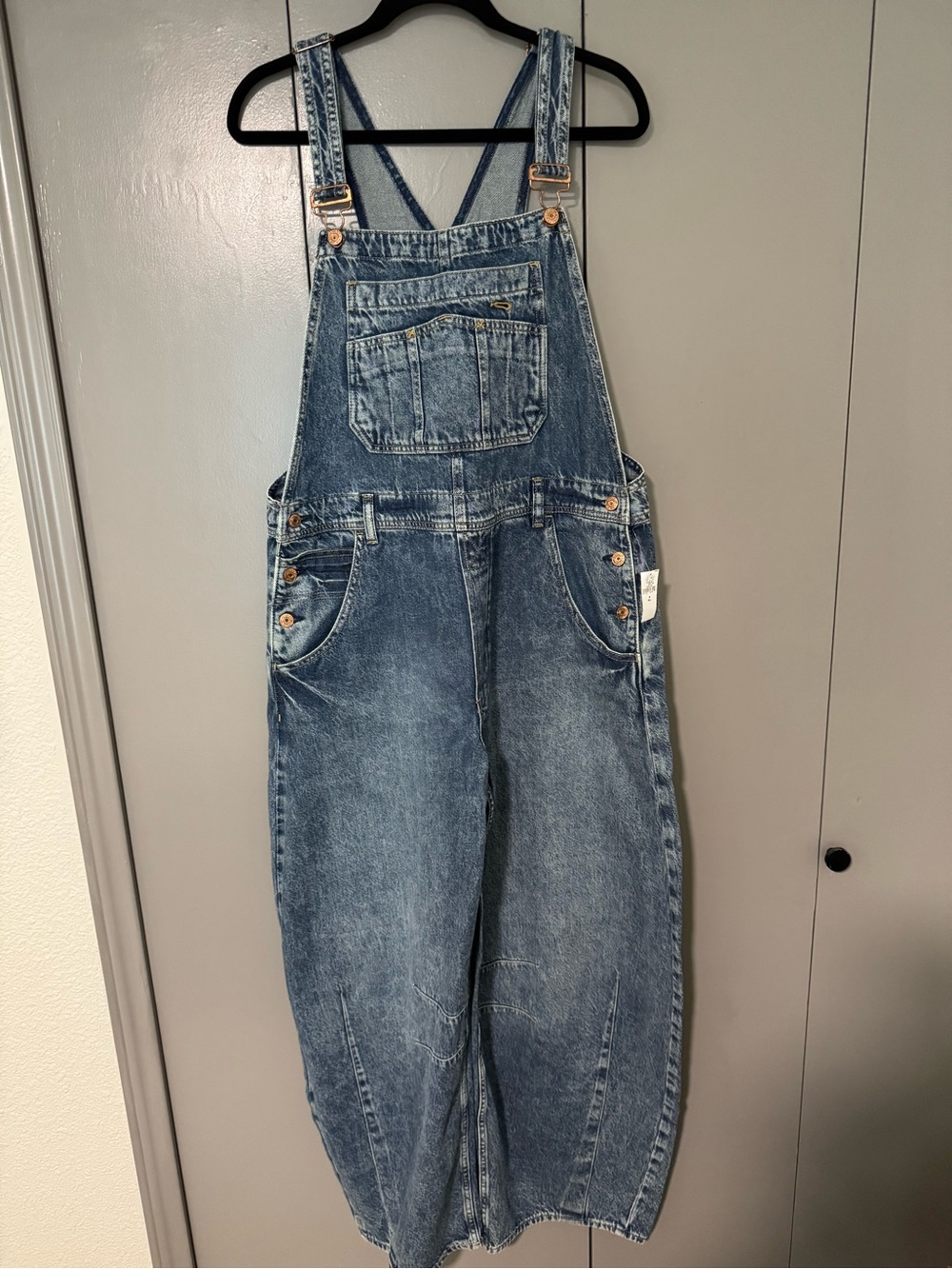 Gap UltraSoft Denim Horseshoe Overalls